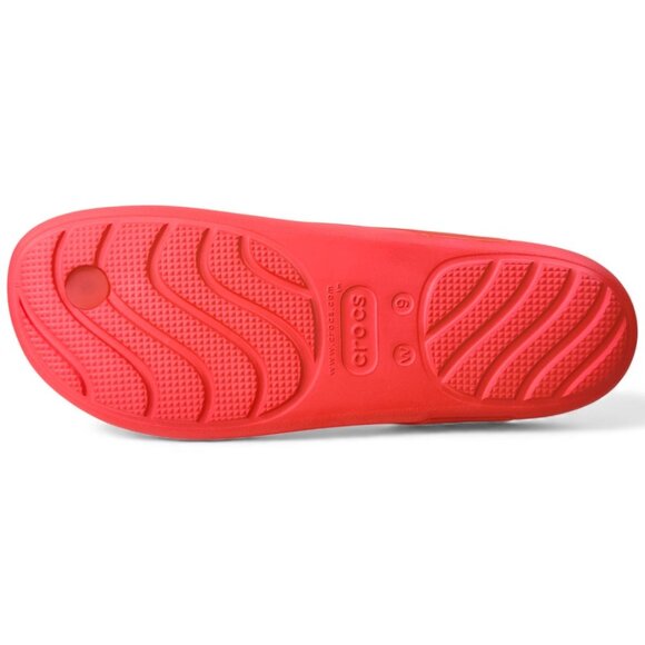 Crocs Women’s Cross Splash Glossy Flip Flops Pink Neon Watermelon Size 9 - Picture 9 of 9